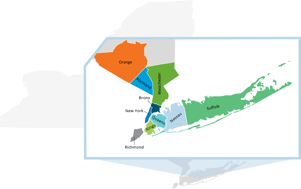 ACA/NY کوریج کا نقشہ