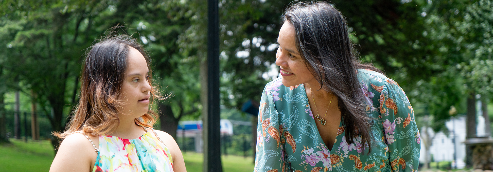 Two women at a park