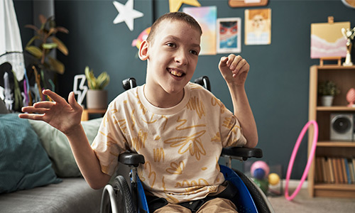 smiling child looking joyful